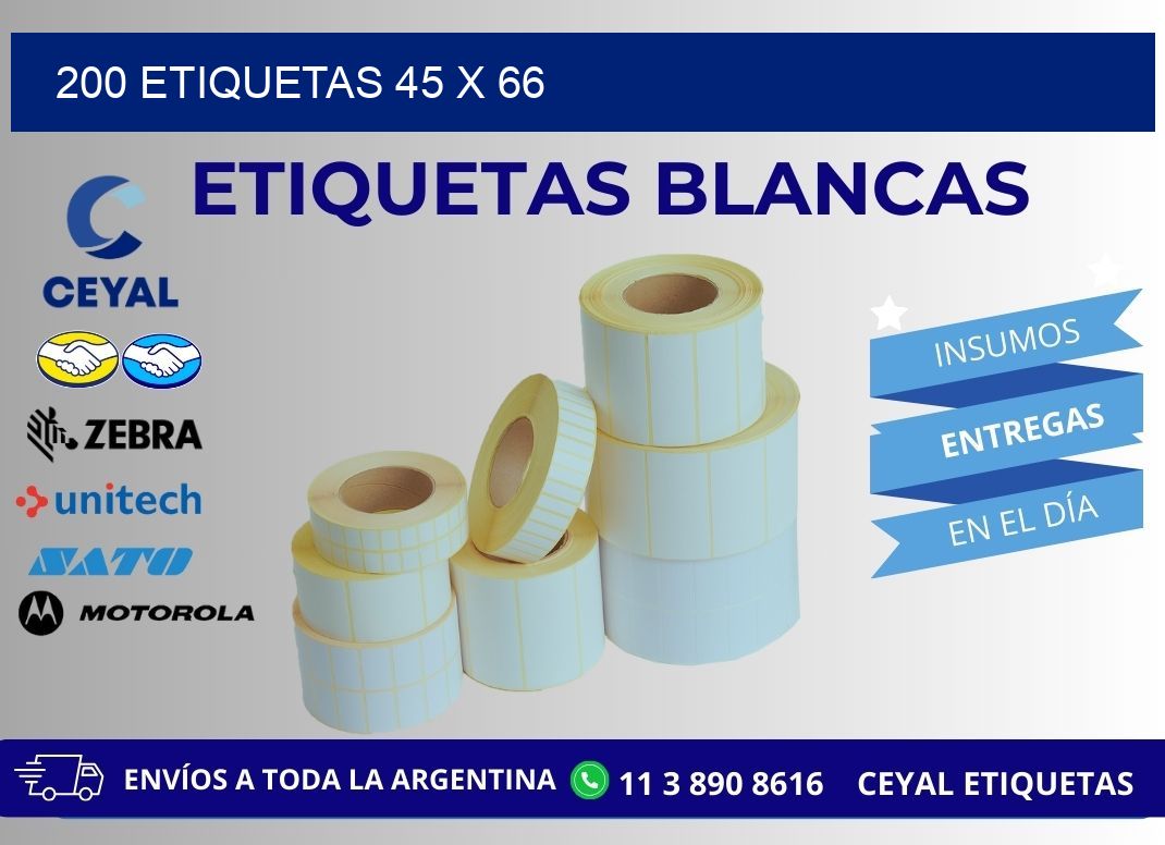 200 ETIQUETAS 45 x 66