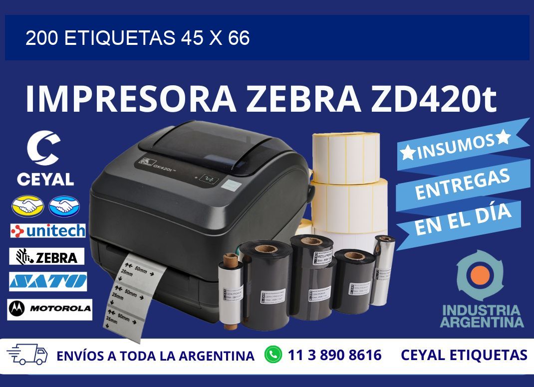 200 ETIQUETAS 45 x 66