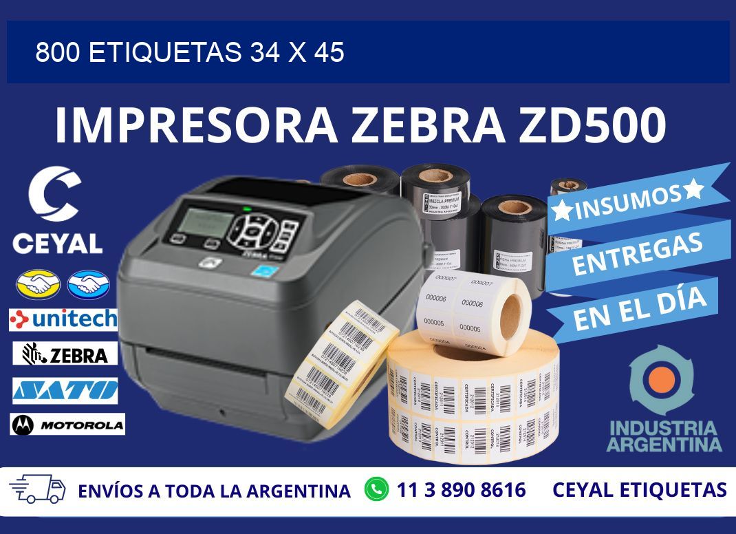 800 ETIQUETAS 34 x 45