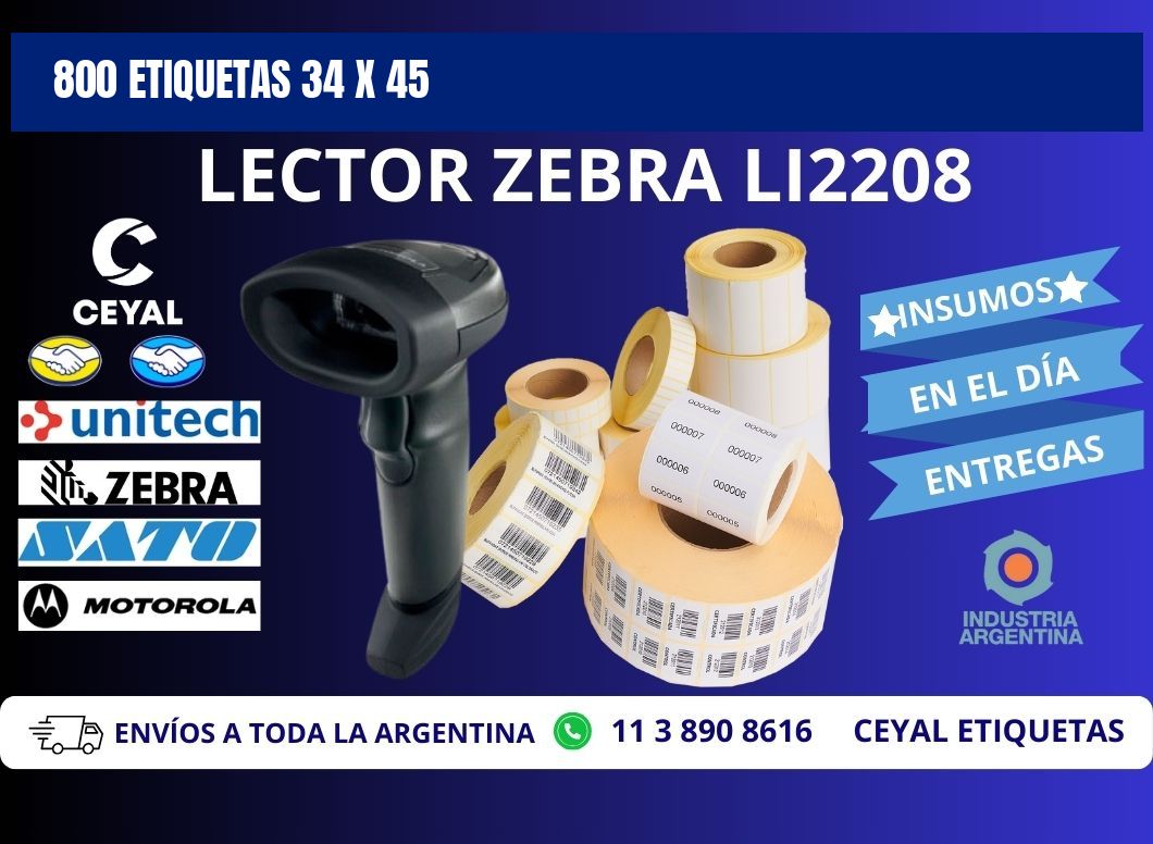 800 ETIQUETAS 34 x 45