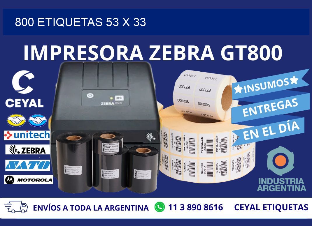 800 ETIQUETAS 53 x 33
