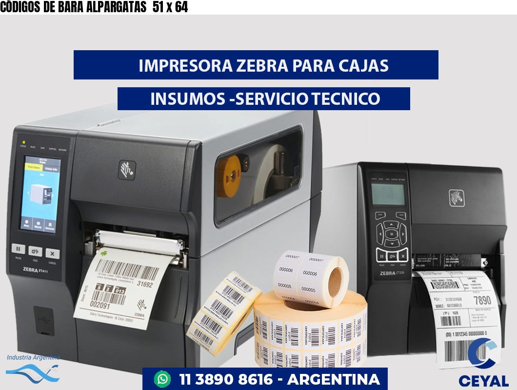 CÓDIGOS DE BARA ALPARGATAS  51 x 64