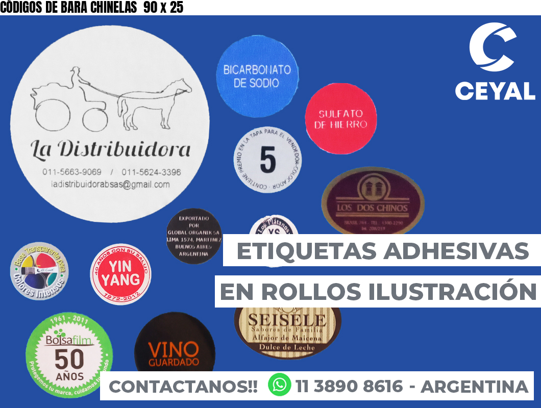 CÓDIGOS DE BARA CHINELAS  90 x 25