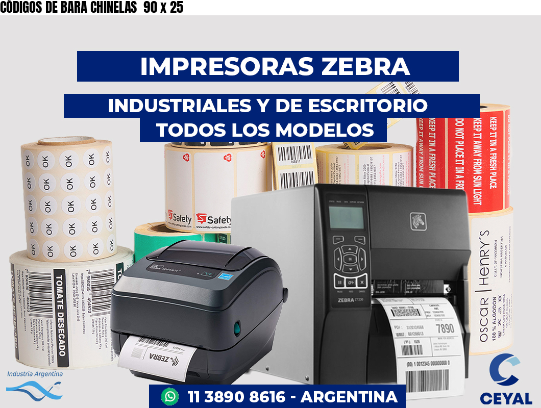 CÓDIGOS DE BARA CHINELAS  90 x 25