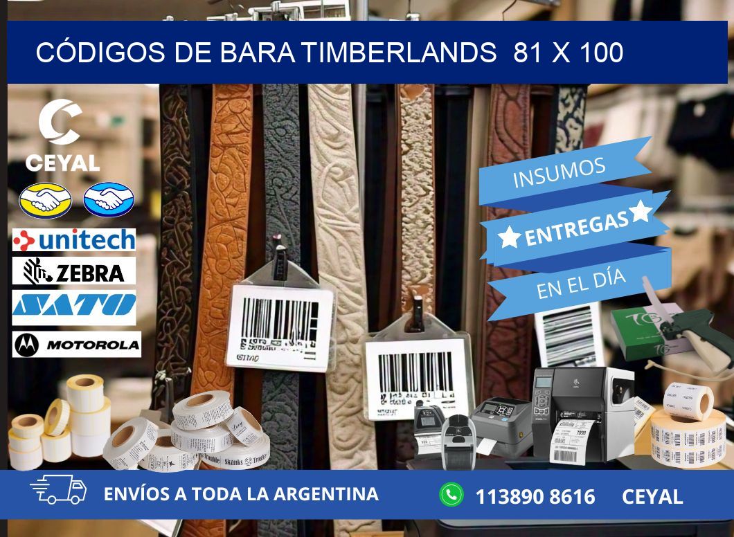 CÓDIGOS DE BARA TIMBERLANDS  81 x 100