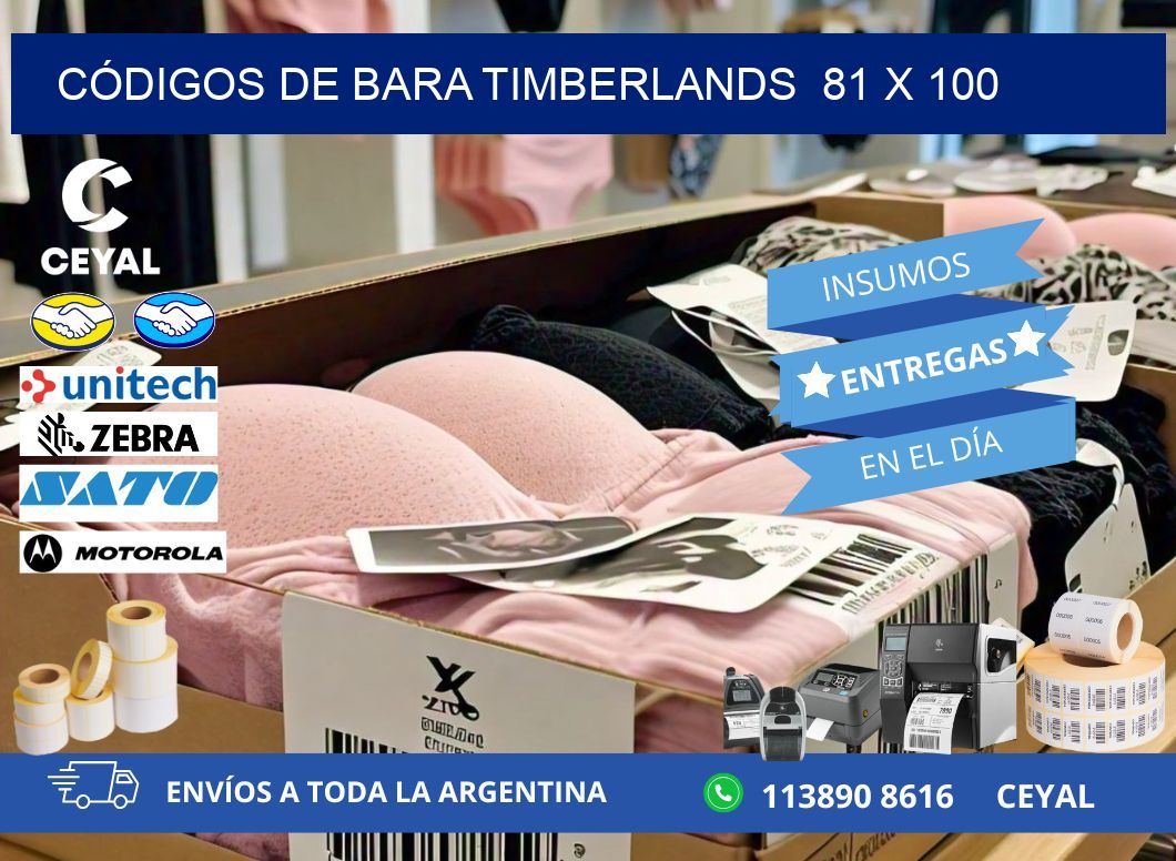 CÓDIGOS DE BARA TIMBERLANDS  81 x 100