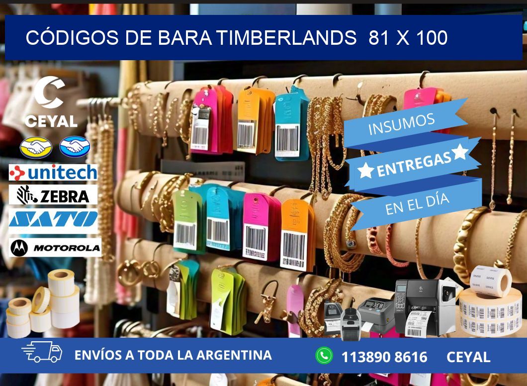CÓDIGOS DE BARA TIMBERLANDS  81 x 100