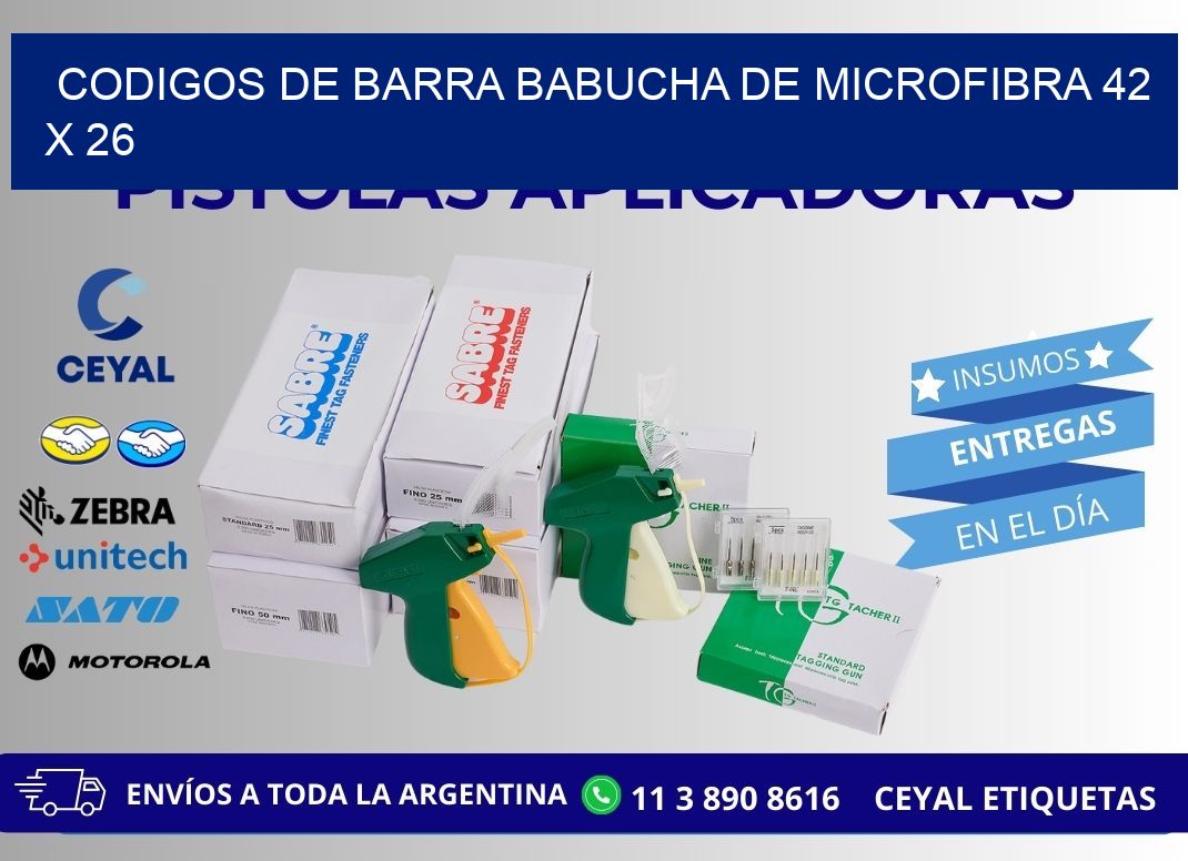 CODIGOS DE BARRA BABUCHA DE MICROFIBRA 42 x 26