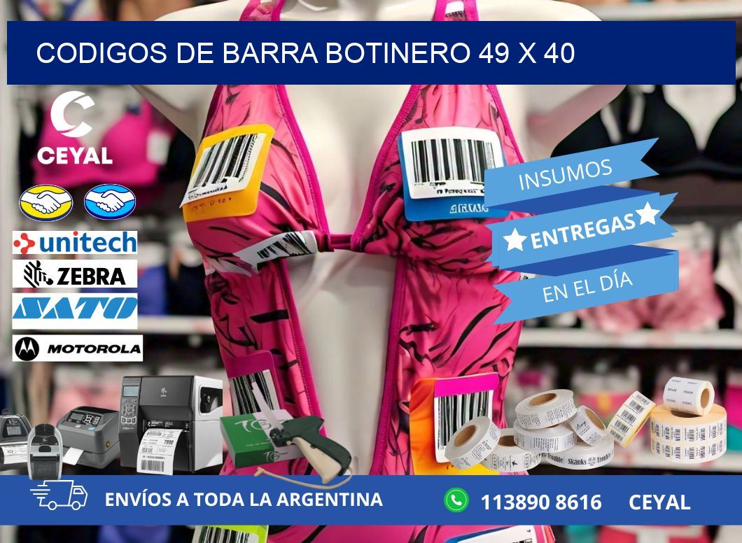 CODIGOS DE BARRA BOTINERO 49 x 40