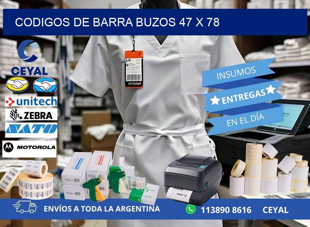 CODIGOS DE BARRA BUZOS 47 x 78