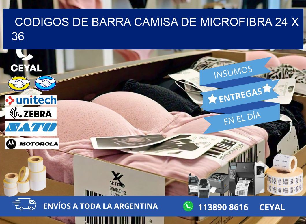 CODIGOS DE BARRA CAMISA DE MICROFIBRA 24 x 36