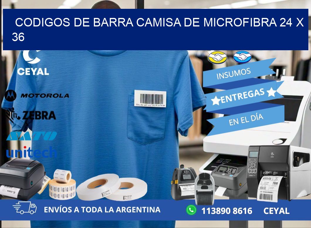CODIGOS DE BARRA CAMISA DE MICROFIBRA 24 x 36