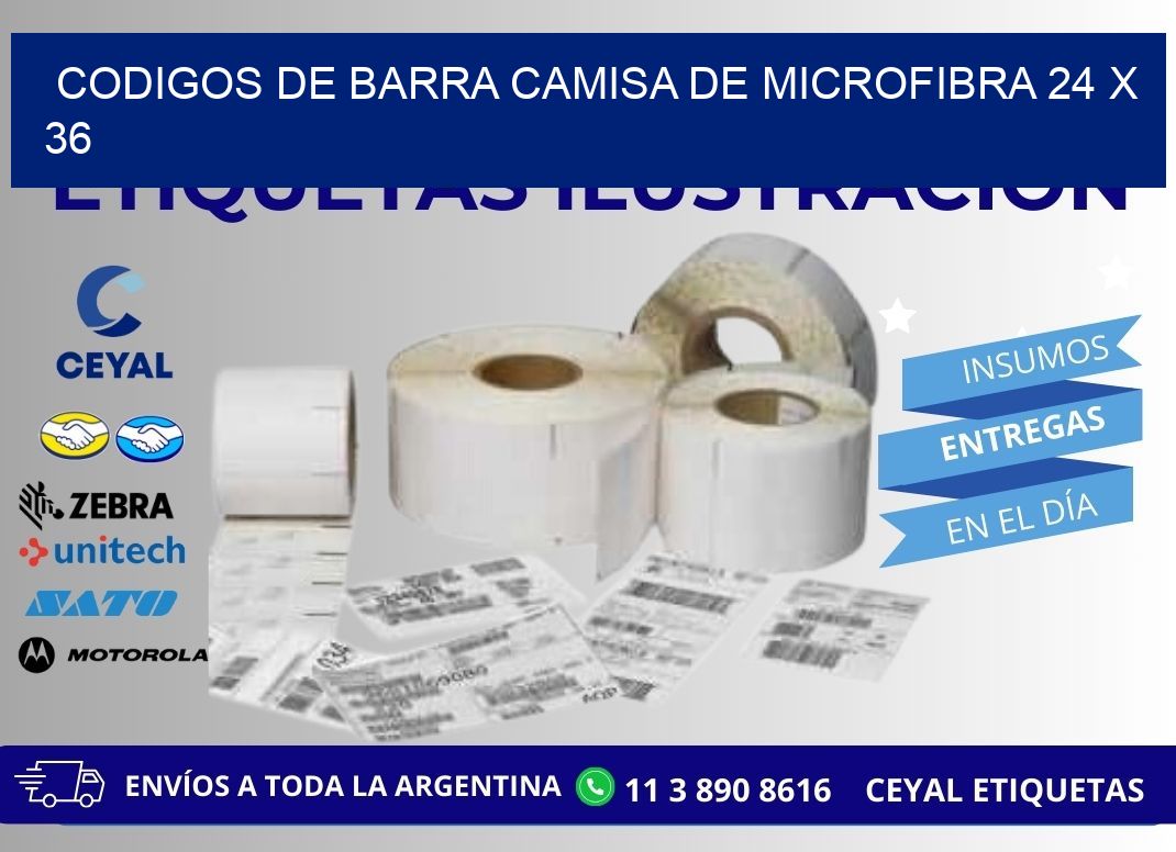 CODIGOS DE BARRA CAMISA DE MICROFIBRA 24 x 36