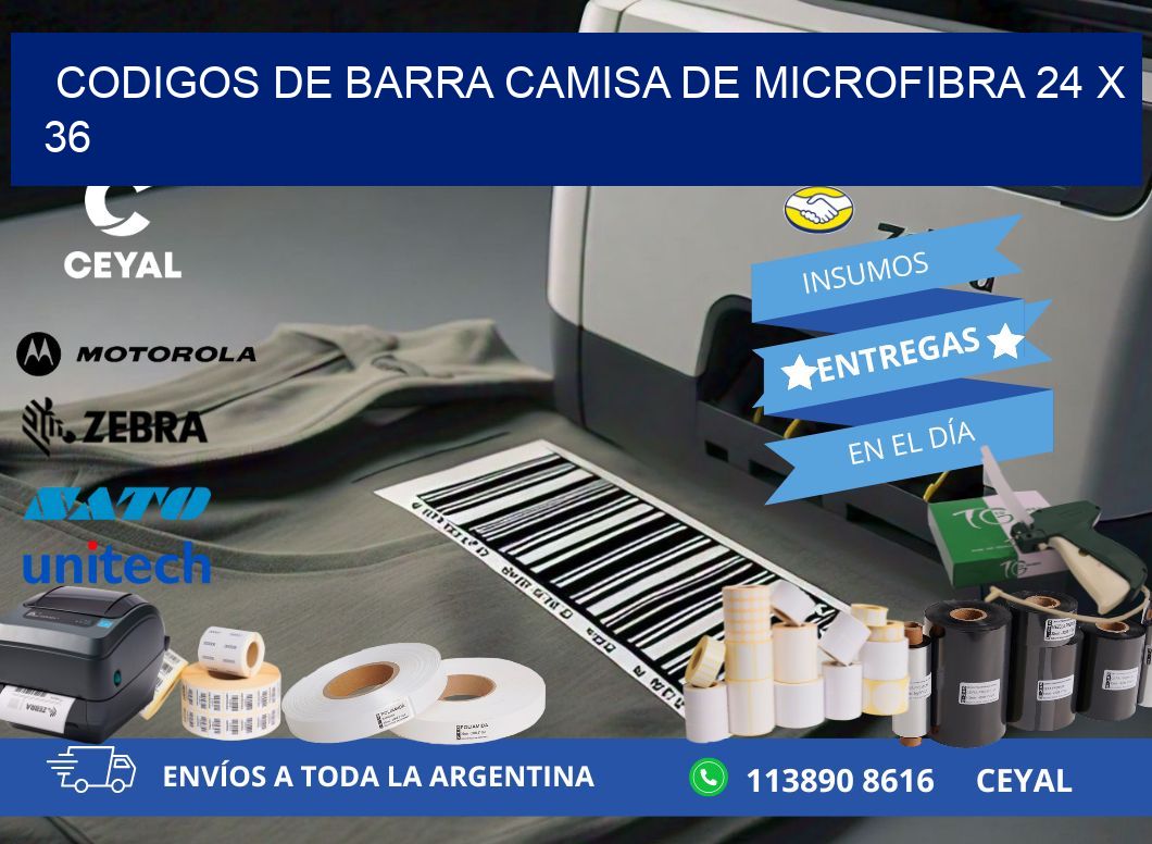 CODIGOS DE BARRA CAMISA DE MICROFIBRA 24 x 36