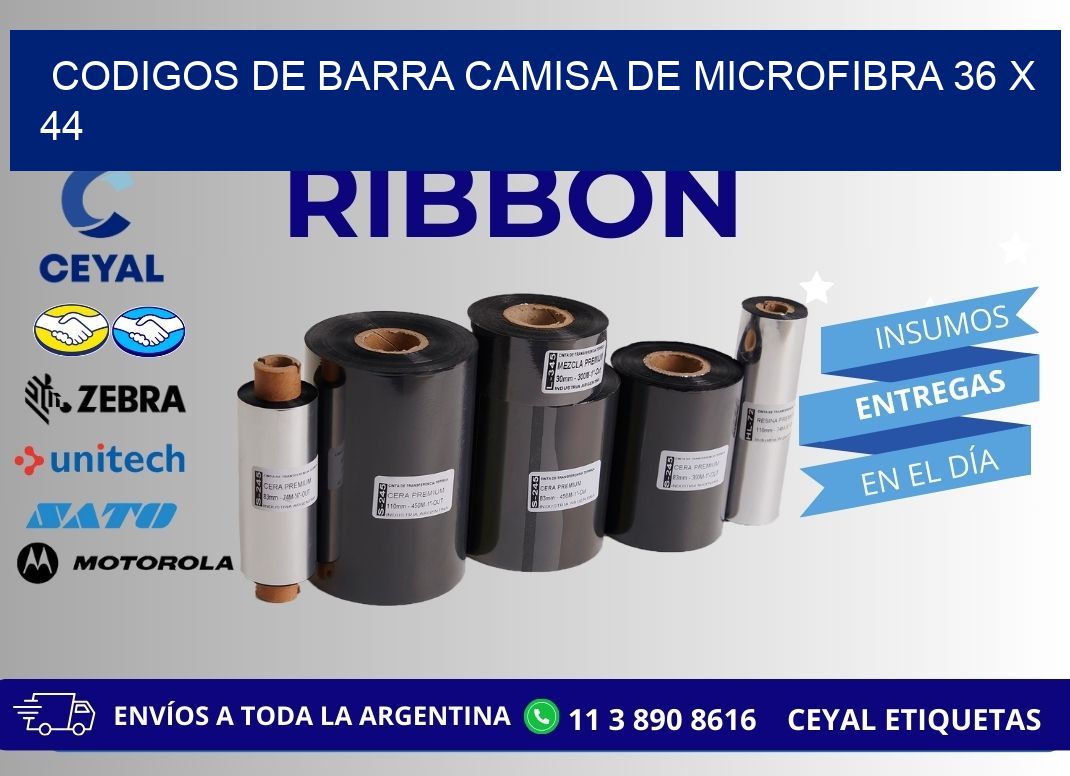 CODIGOS DE BARRA CAMISA DE MICROFIBRA 36 x 44