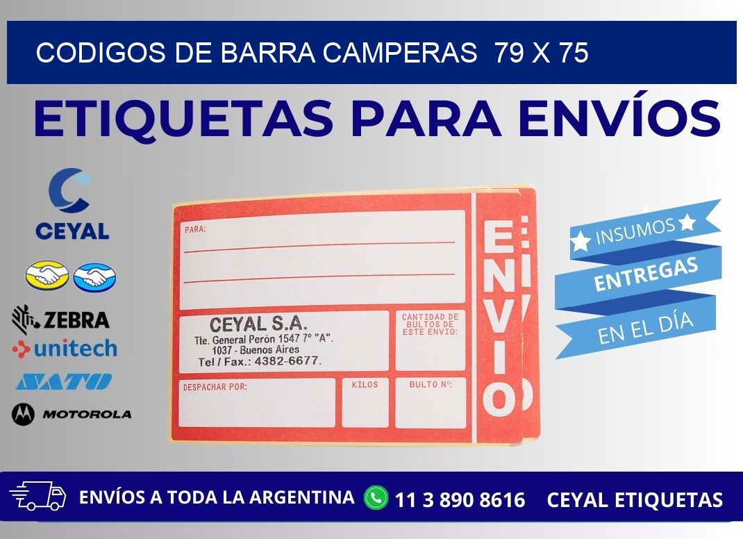 CODIGOS DE BARRA CAMPERAS  79 x 75