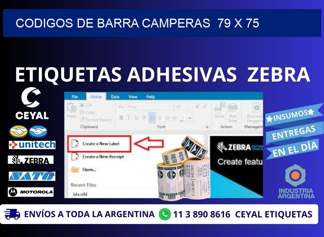 CODIGOS DE BARRA CAMPERAS  79 x 75