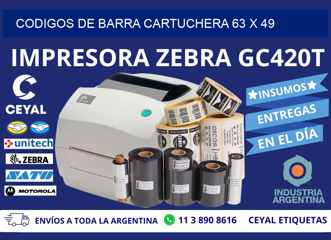 CODIGOS DE BARRA CARTUCHERA 63 x 49