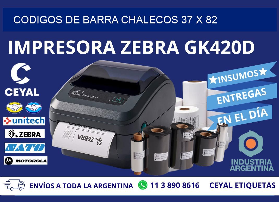 CODIGOS DE BARRA CHALECOS 37 x 82