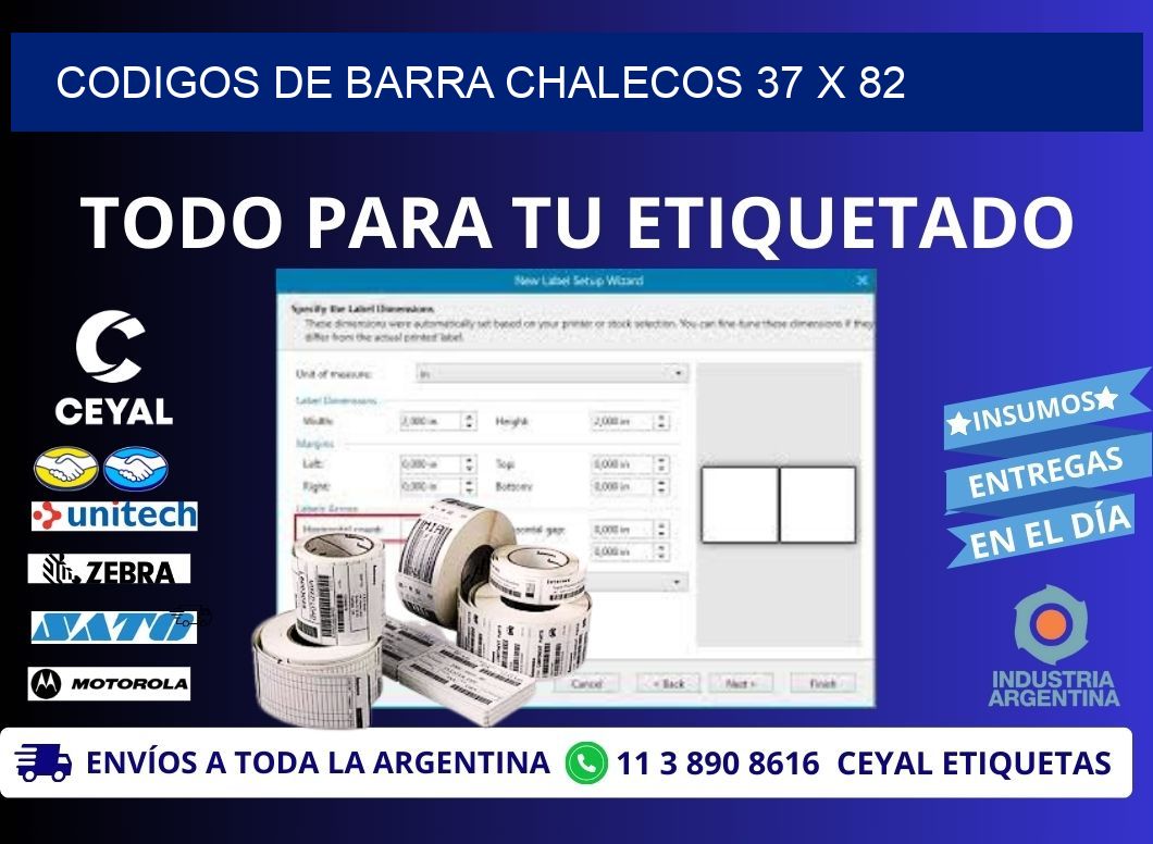 CODIGOS DE BARRA CHALECOS 37 x 82