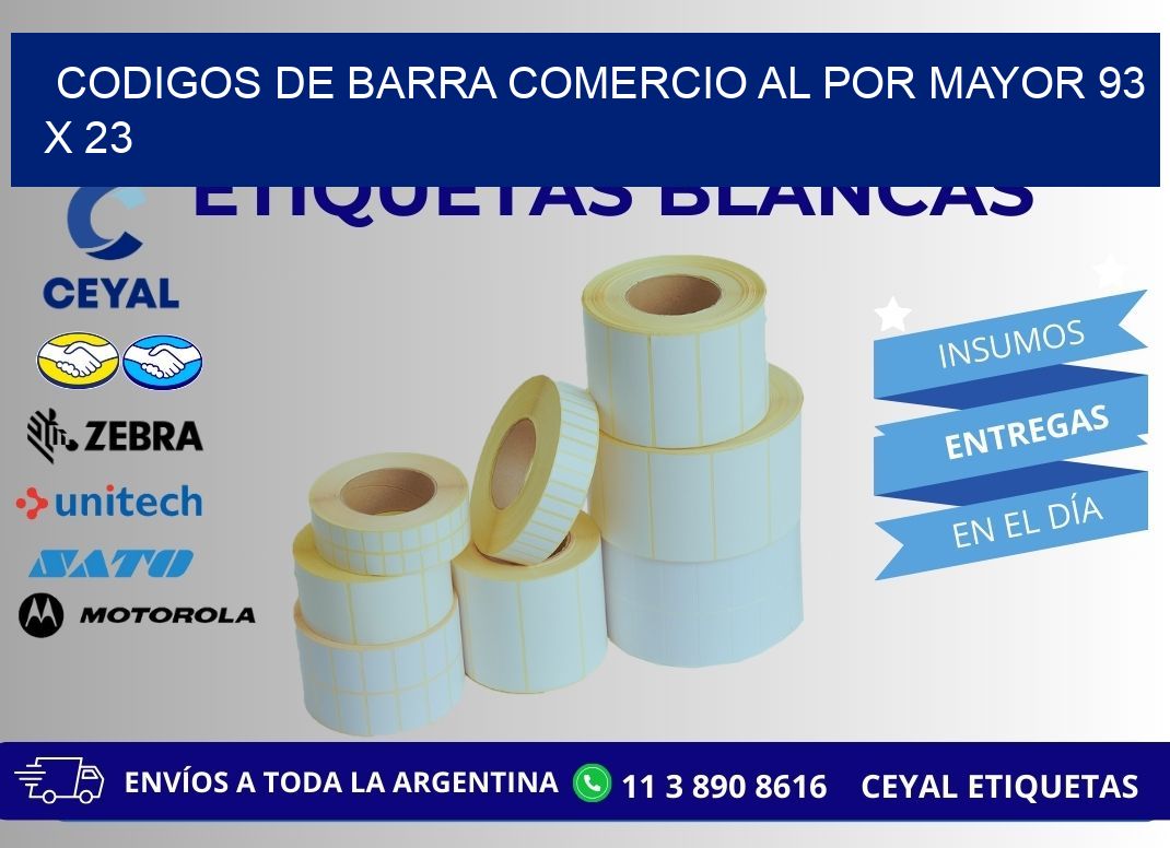 CODIGOS DE BARRA COMERCIO AL POR MAYOR 93 x 23