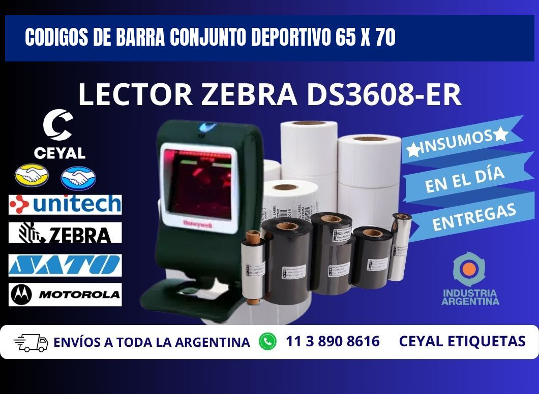 CODIGOS DE BARRA CONJUNTO DEPORTIVO 65 x 70