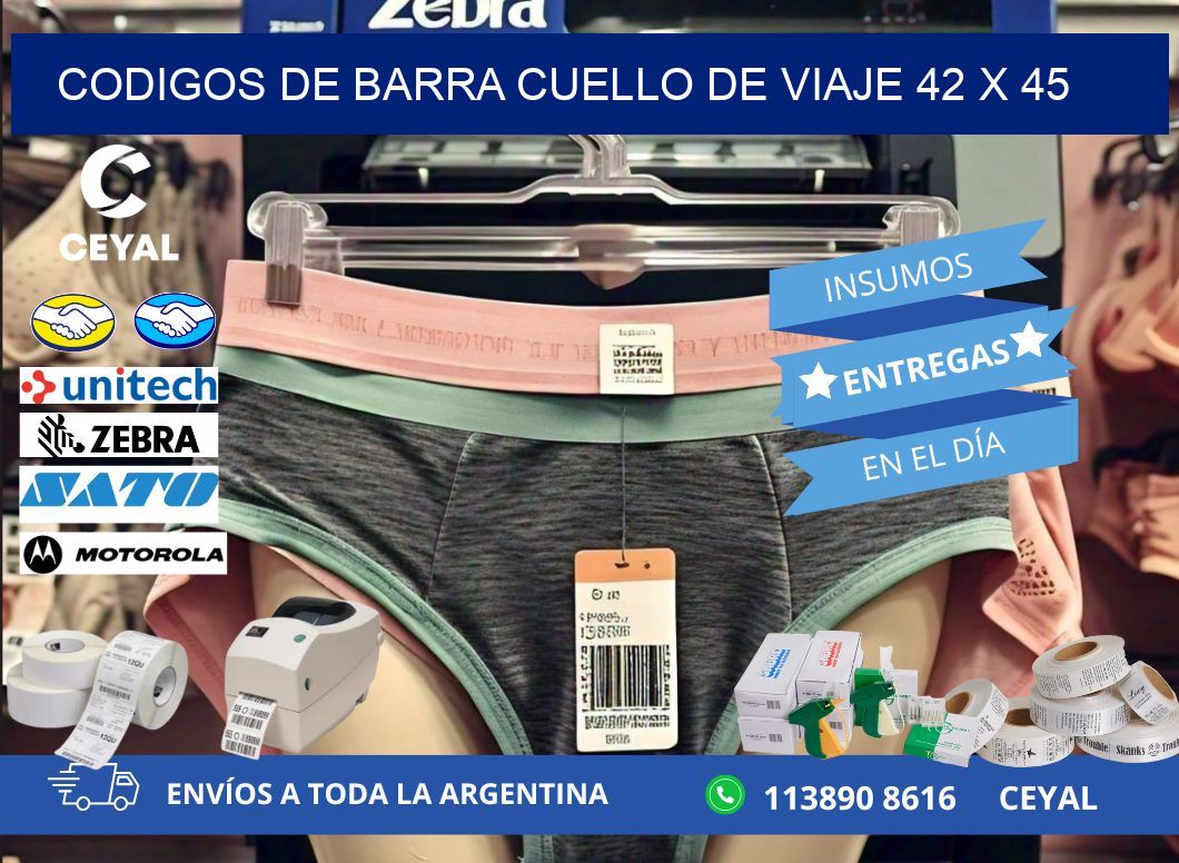 CODIGOS DE BARRA CUELLO DE VIAJE 42 x 45