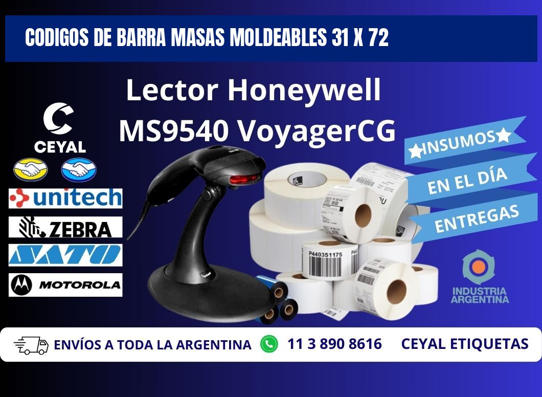 CODIGOS DE BARRA MASAS MOLDEABLES 31 x 72