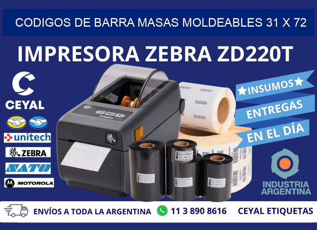 CODIGOS DE BARRA MASAS MOLDEABLES 31 x 72