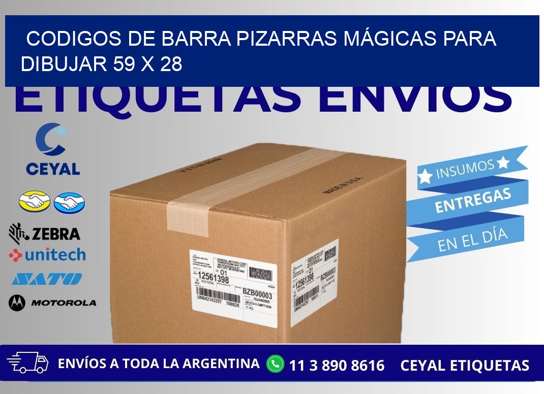 CODIGOS DE BARRA PIZARRAS MÁGICAS PARA DIBUJAR 59 x 28