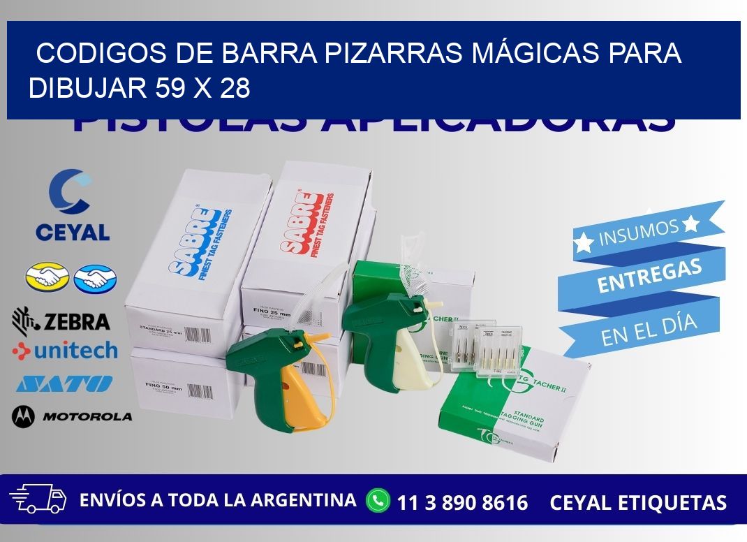 CODIGOS DE BARRA PIZARRAS MÁGICAS PARA DIBUJAR 59 x 28