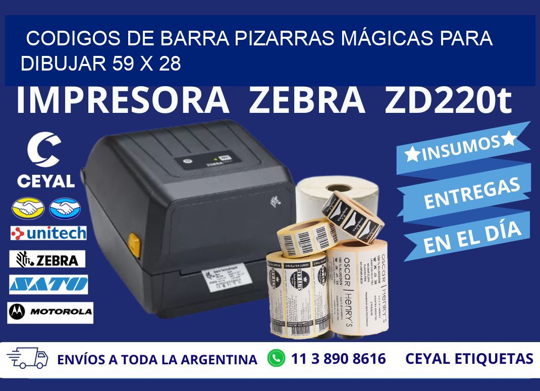 CODIGOS DE BARRA PIZARRAS MÁGICAS PARA DIBUJAR 59 x 28