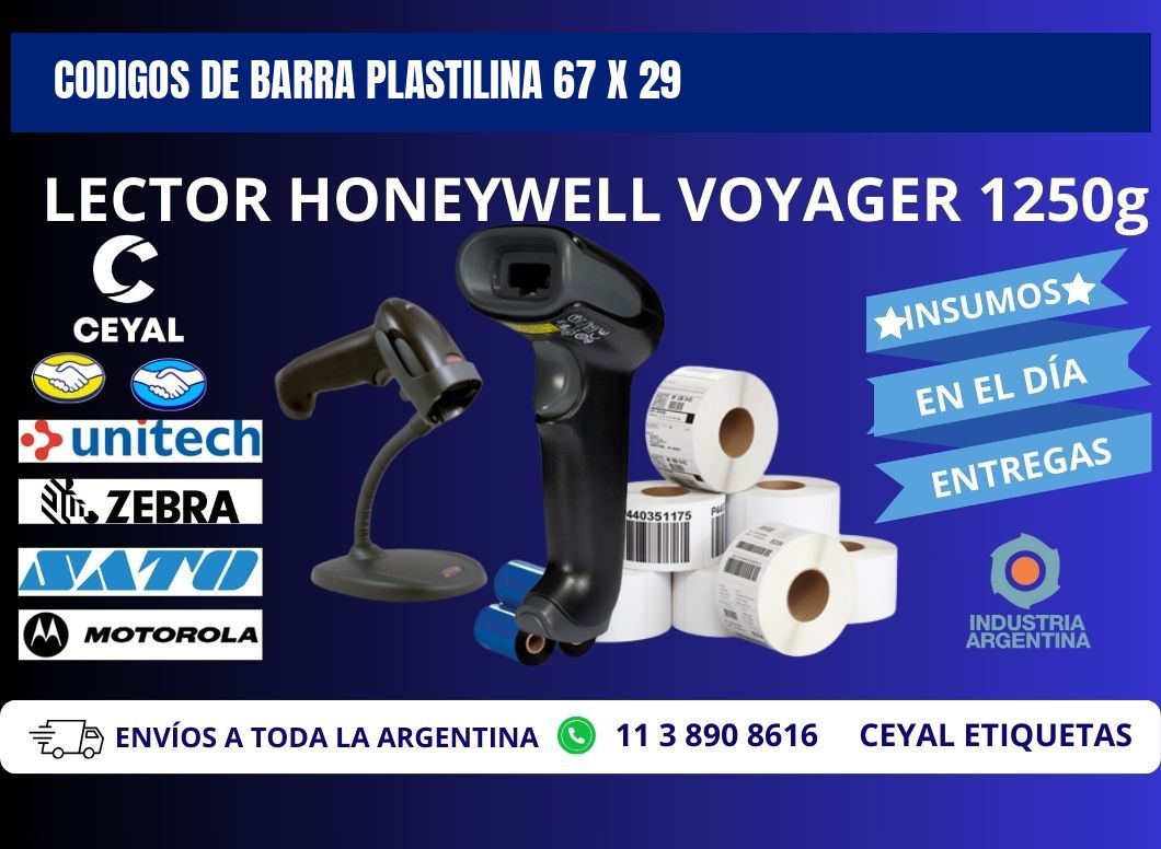 CODIGOS DE BARRA PLASTILINA 67 x 29
