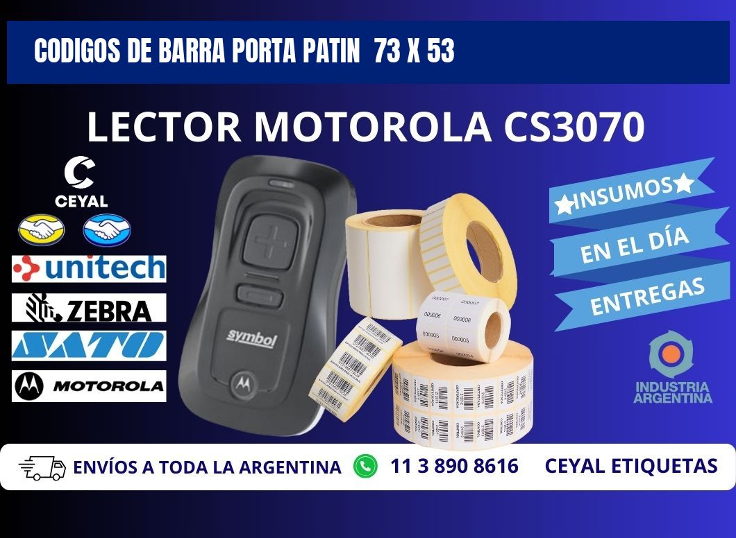 CODIGOS DE BARRA PORTA PATIN  73 x 53