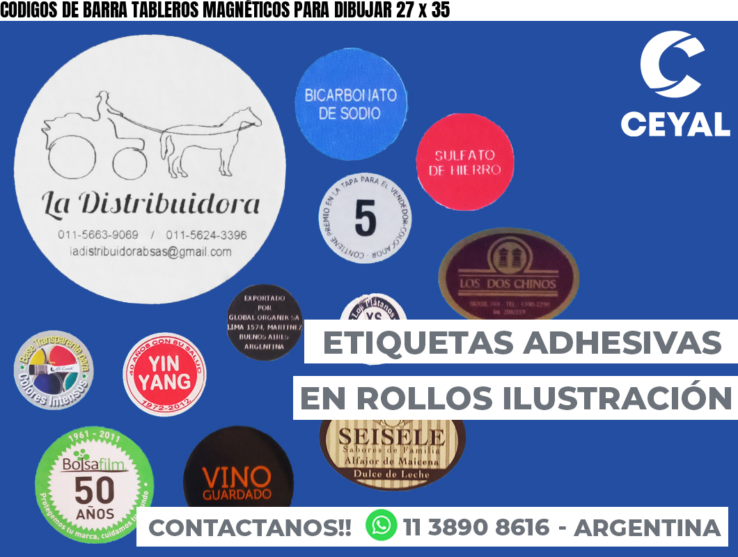 CODIGOS DE BARRA TABLEROS MAGNÉTICOS PARA DIBUJAR 27 x 35