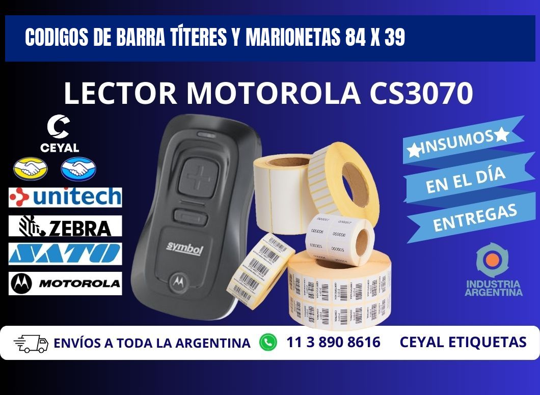 CODIGOS DE BARRA TÍTERES Y MARIONETAS 84 x 39