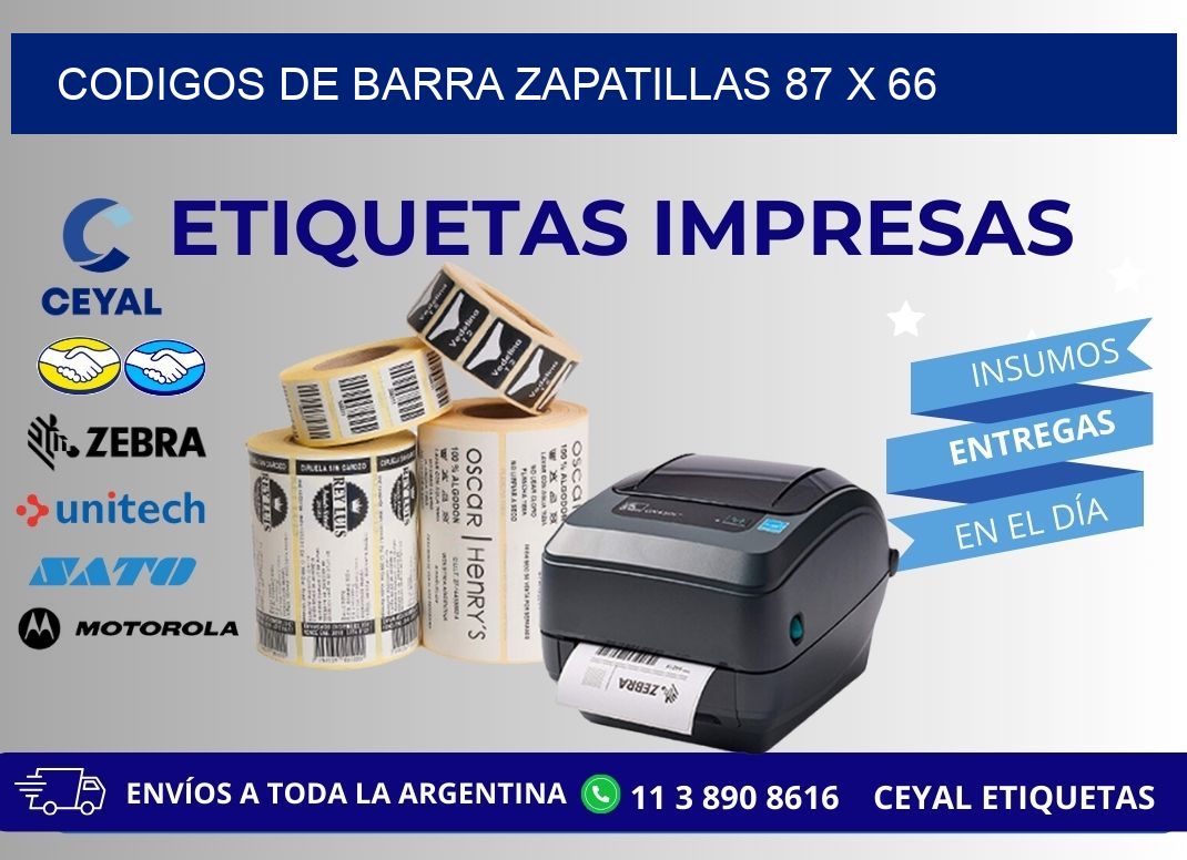 CODIGOS DE BARRA ZAPATILLAS 87 x 66