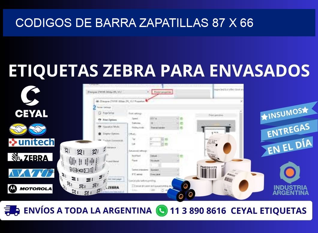 CODIGOS DE BARRA ZAPATILLAS 87 x 66