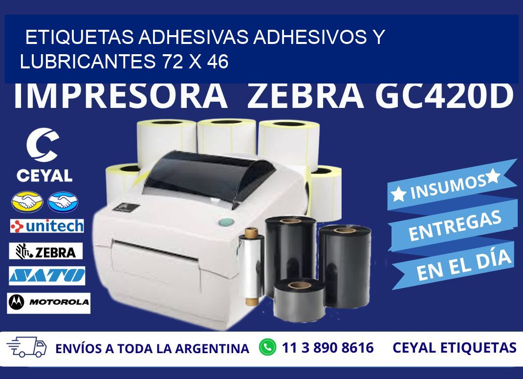 ETIQUETAS ADHESIVAS ADHESIVOS Y LUBRICANTES 72 x 46