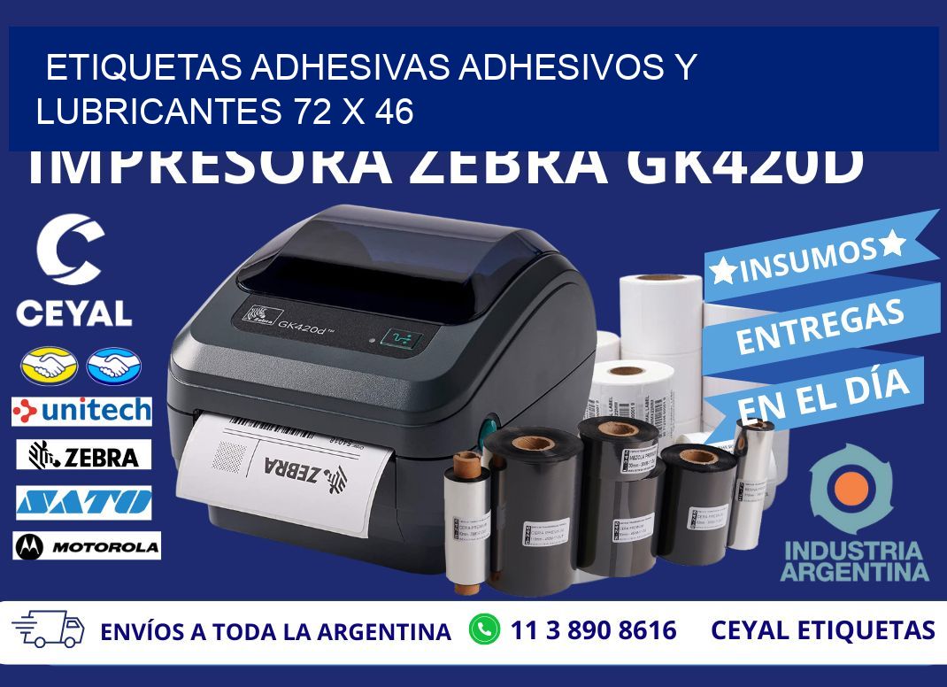 ETIQUETAS ADHESIVAS ADHESIVOS Y LUBRICANTES 72 x 46