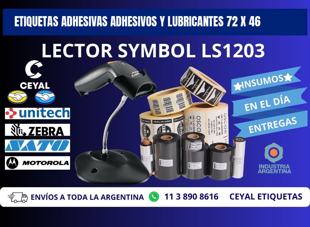ETIQUETAS ADHESIVAS ADHESIVOS Y LUBRICANTES 72 x 46
