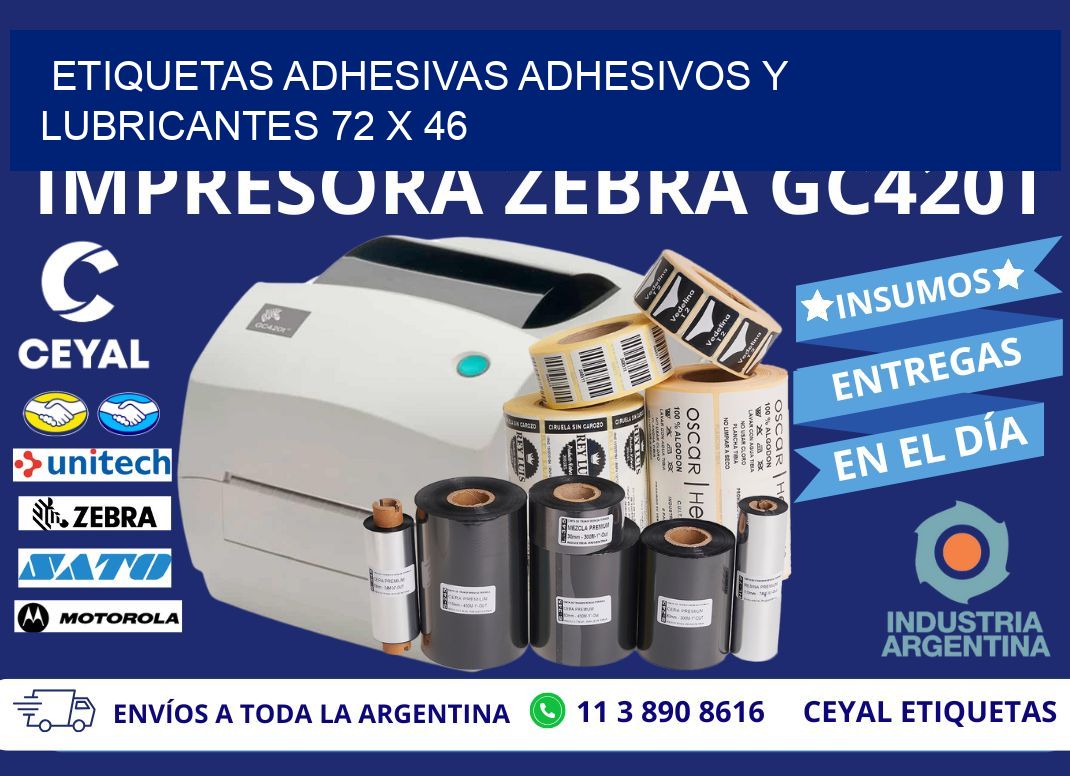 ETIQUETAS ADHESIVAS ADHESIVOS Y LUBRICANTES 72 x 46
