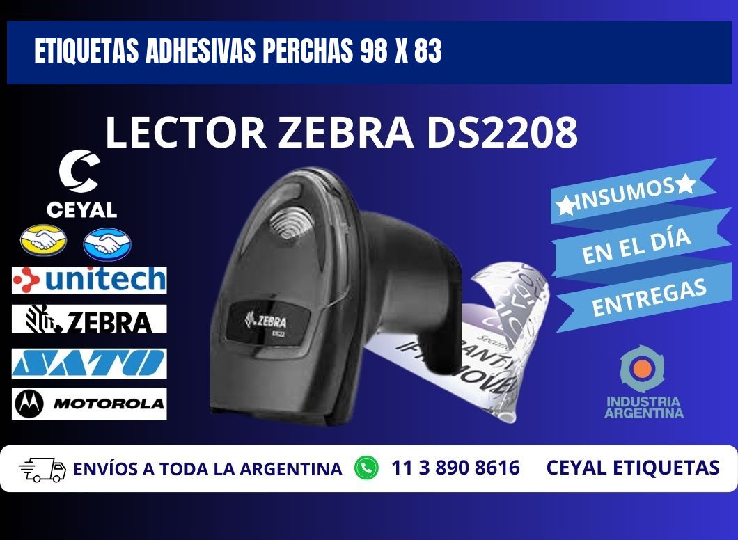 ETIQUETAS ADHESIVAS PERCHAS 98 x 83