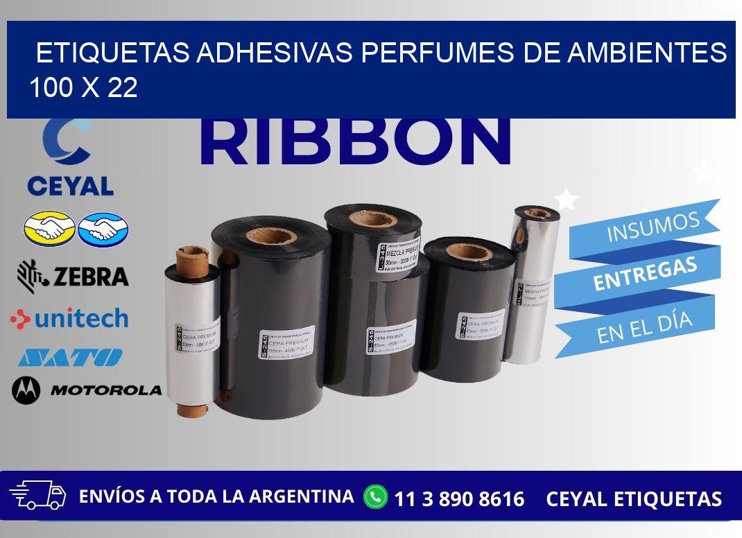 ETIQUETAS ADHESIVAS PERFUMES DE AMBIENTES 100 x 22