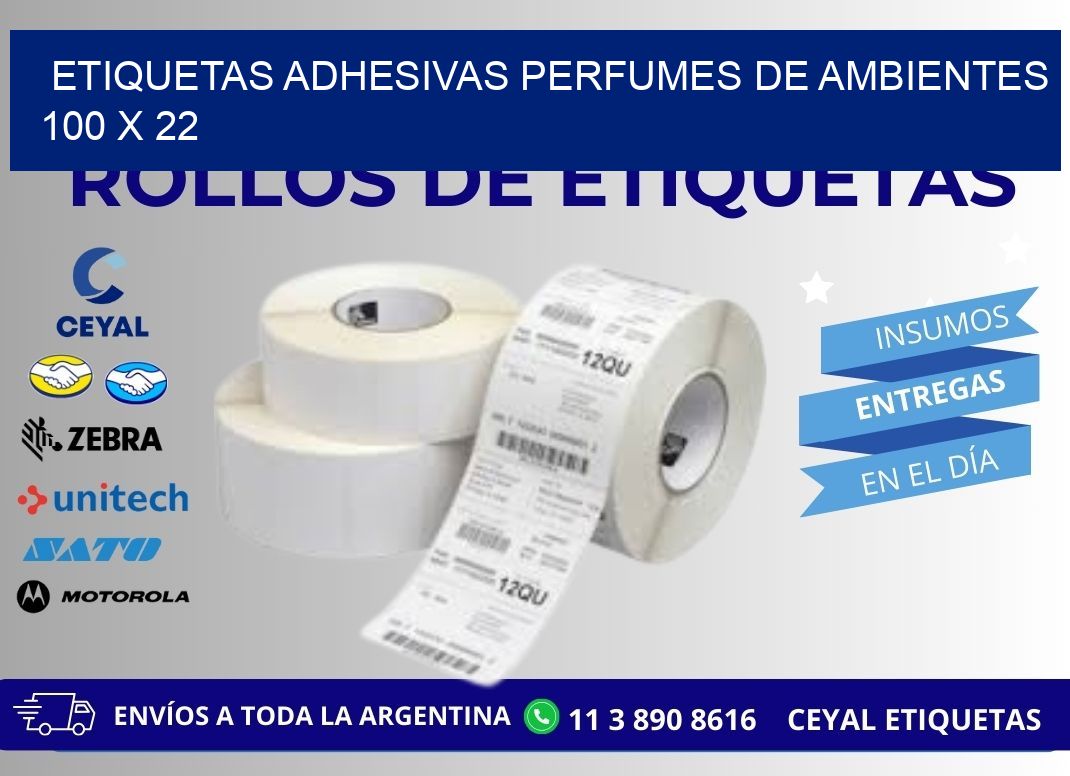 ETIQUETAS ADHESIVAS PERFUMES DE AMBIENTES 100 x 22