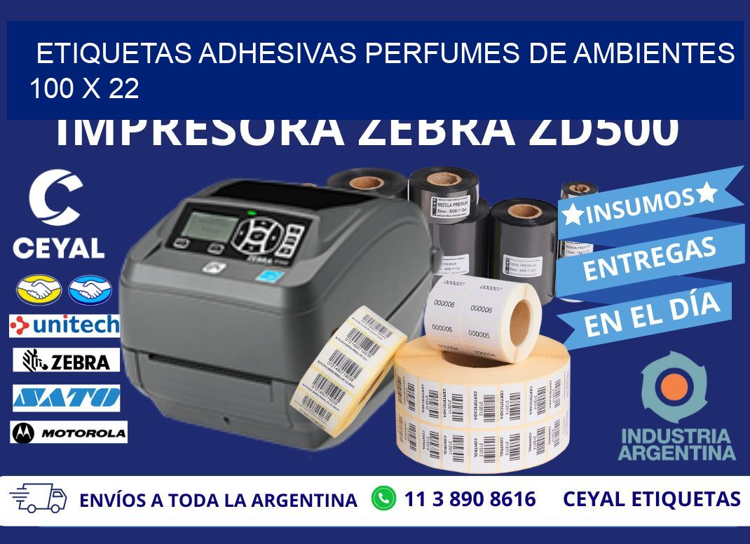 ETIQUETAS ADHESIVAS PERFUMES DE AMBIENTES 100 x 22