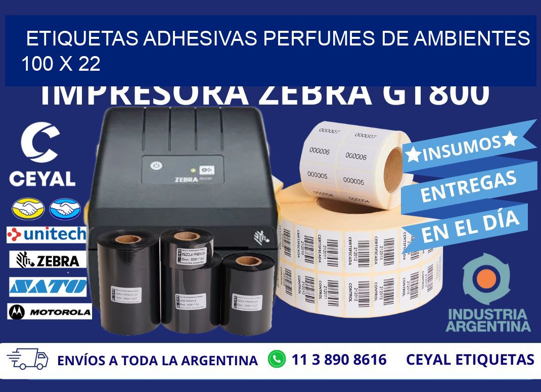 ETIQUETAS ADHESIVAS PERFUMES DE AMBIENTES 100 x 22