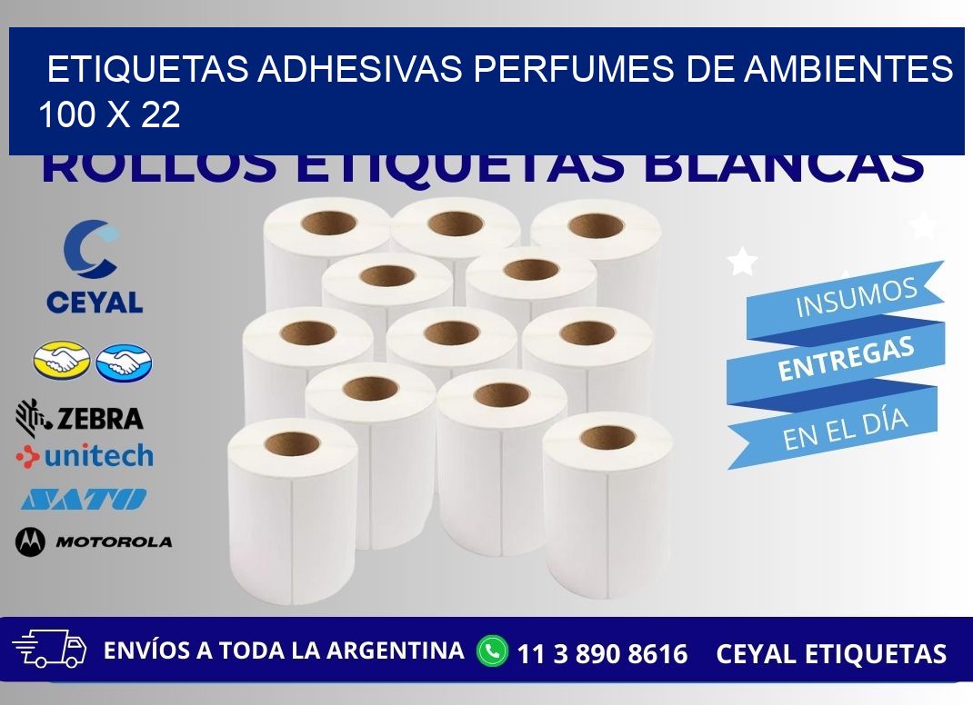 ETIQUETAS ADHESIVAS PERFUMES DE AMBIENTES 100 x 22