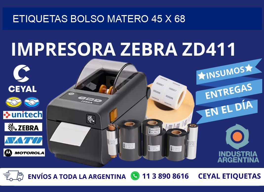 ETIQUETAS BOLSO MATERO 45 x 68
