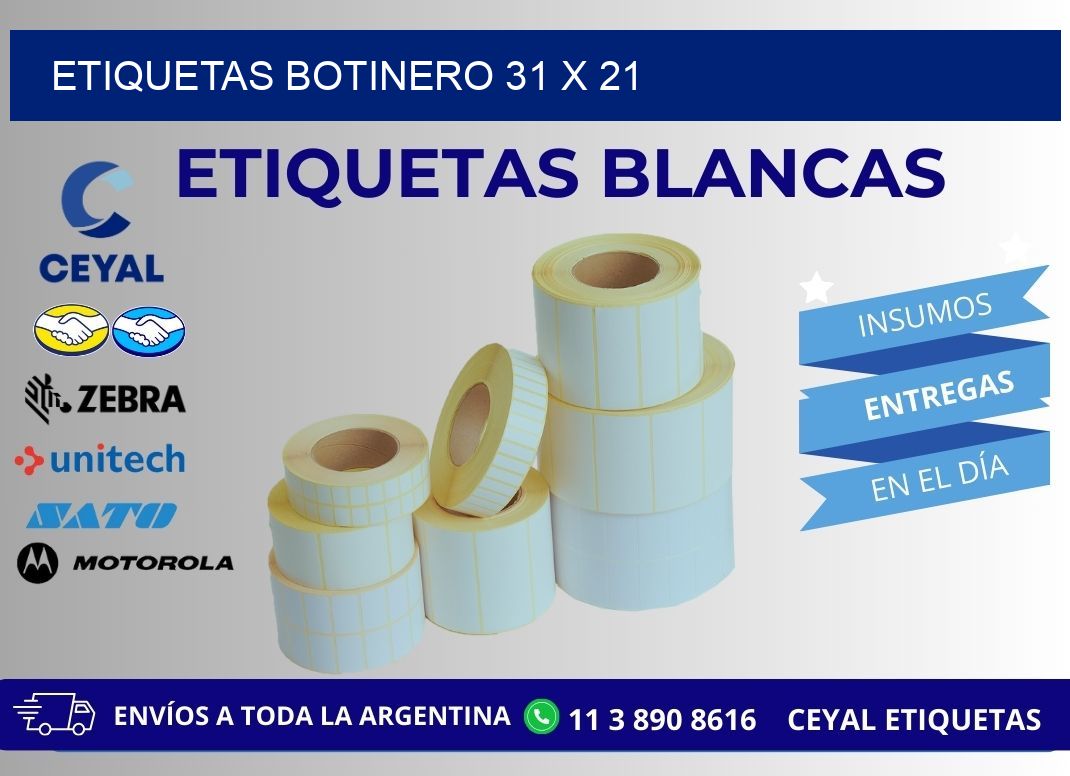 ETIQUETAS BOTINERO 31 x 21